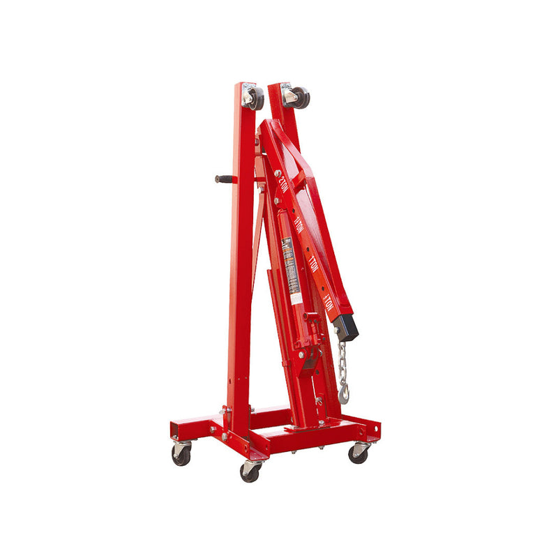 2-Ton Hydraulic Engine Hoist – Heavy-Duty Folding Shop Crane with Wheels