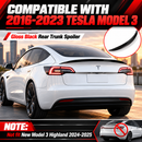 Gloss Black ABS Spoiler  For 2018-2023 Tesla Model 3