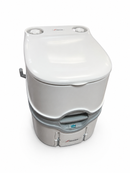 Portable Flushing Toilet for Camping, RV, Travel and Boating – 14L Fresh Water Tank, 12L/20L Detachable Waste Tank, Piston Pump, Level Indicator and Rotating Pour Spout