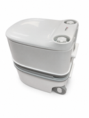 Portable Flushing Toilet for Camping, RV, Travel and Boating – 14L Fresh Water Tank, 12L/20L Detachable Waste Tank, Piston Pump, Level Indicator and Rotating Pour Spout