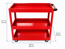 3-Tier Utility Tool Cart with Wheels and Handle