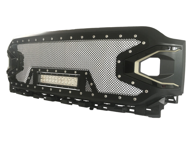 Black Stainless Steel Wire Mesh Grille for 2021-24 Ford F150
