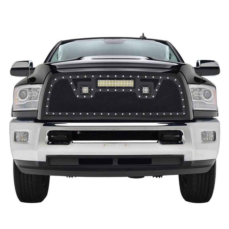 Black Stainless Steel Wire Mesh Grille for 2013-18 Dodge Ram 2500/3500 - Galaxy Auto CA