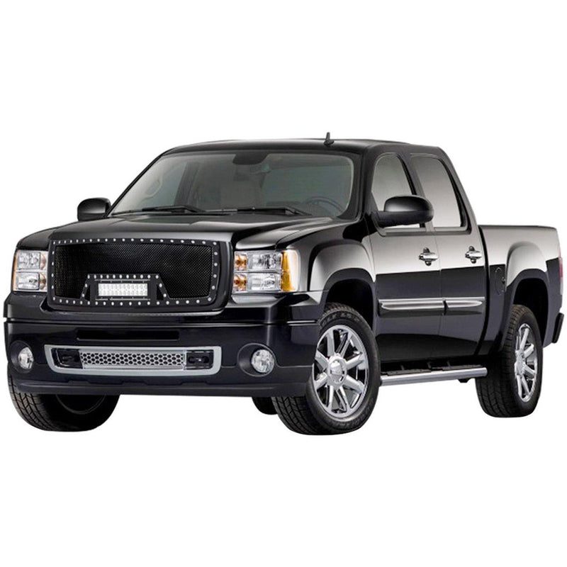 Black Stainless Steel Wire Mesh Grille for 2007-13 GMC Sierra 1500 (Excluding 2007 Classic Models) - Galaxy Auto CA