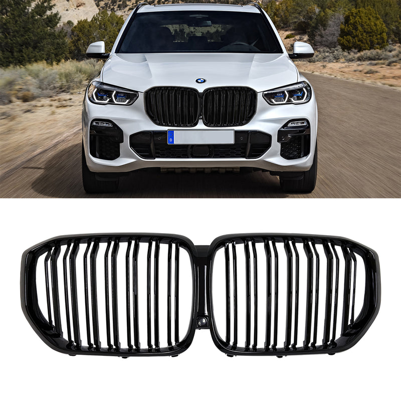 Kidney Grilles for 2019-22 BMW X5 G05 (Gloss Black Dual Slat)