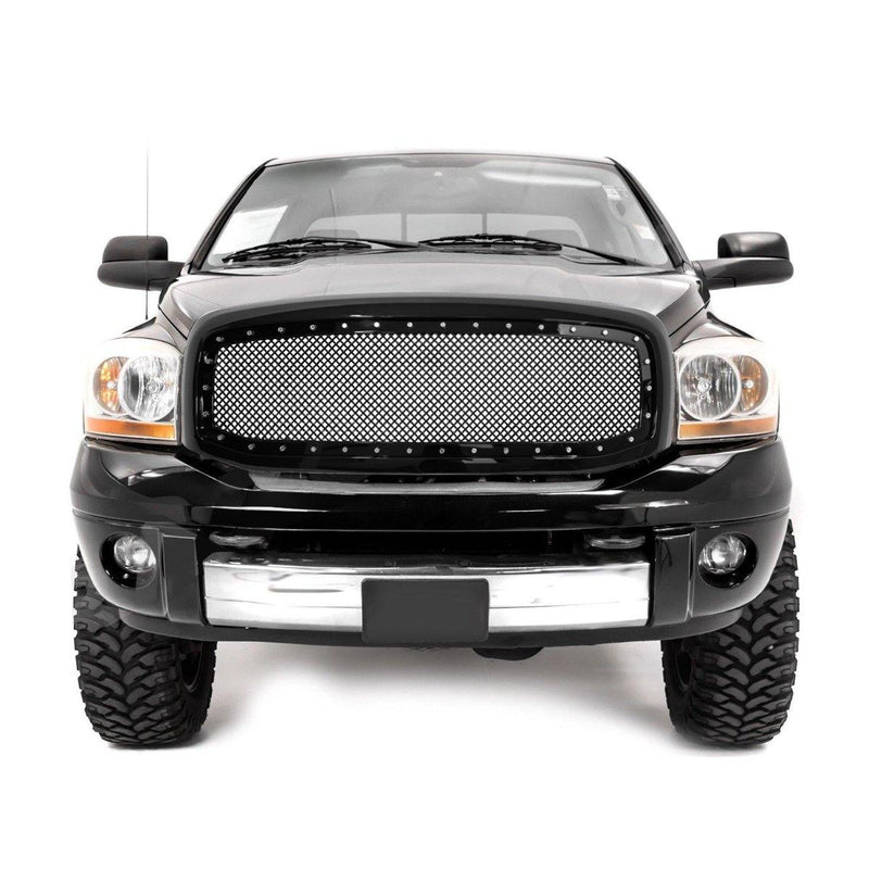 Mesh Grille with Rivets for 2006-08 Dodge Ram 1500/2500/3500 - Galaxy Auto CA