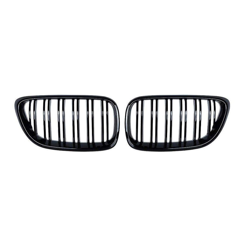 Kidney Grilles for 2014-19 BMW 2-Series F22/F23 (Gloss Black Dual Slat) - Galaxy Auto CA