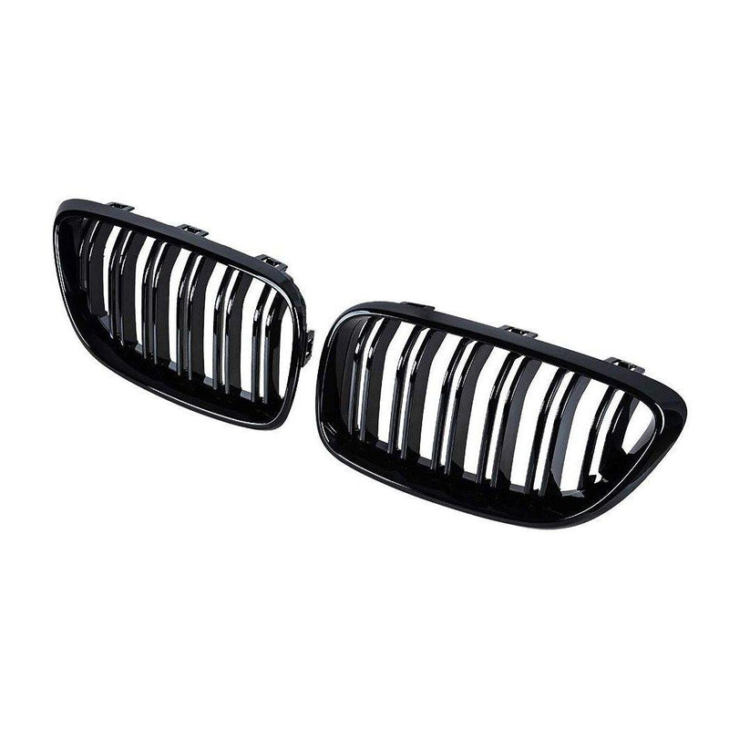 Kidney Grilles for 2014-19 BMW 2-Series F22/F23 (Gloss Black Dual Slat) - Galaxy Auto CA