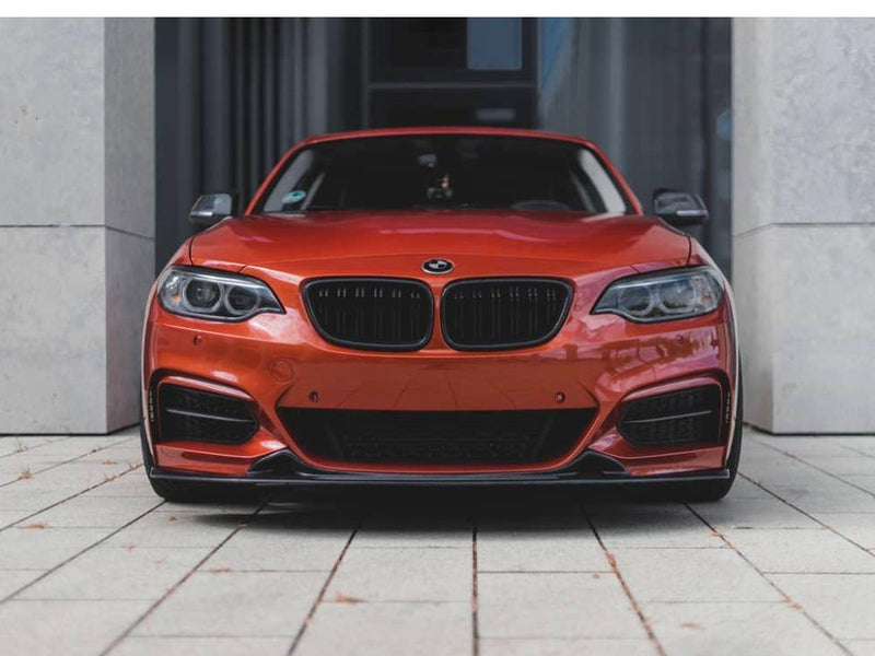 Kidney Grilles for 2014-19 BMW 2-Series F22/F23 (Gloss Black Dual Slat) - Galaxy Auto CA