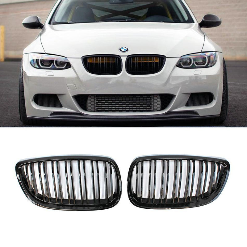 Kidney Grilles for 2007-10 BMW 3-Series E92/E93 Pre-LCI (Gloss Black Dual Slat) - Galaxy Auto CA