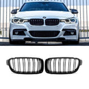 Kidney Grilles for 2012-18 BMW 3-Series F30/F31/F35 (Gloss Black Dual Slat) - Galaxy Auto CA