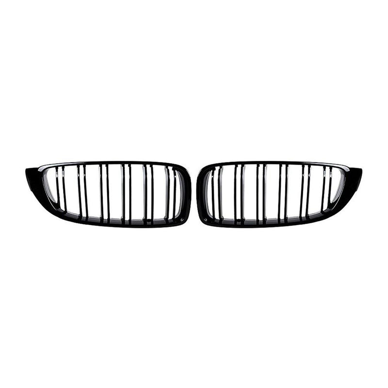 Kidney Grilles for 2014-20 BMW 4-Series F32/F33/F36 (Gloss Black Dual Slat) - Galaxy Auto CA