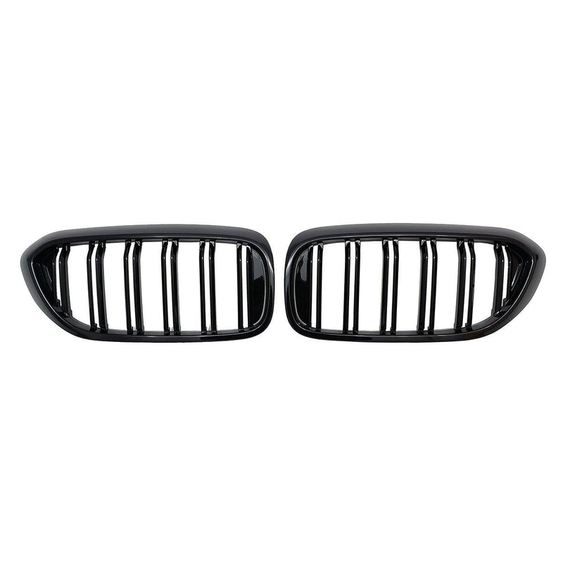 Kidney Grilles for 2017-20 BMW 5-Series G30/G31 (Gloss Black Dual Slat) - Galaxy Auto CA