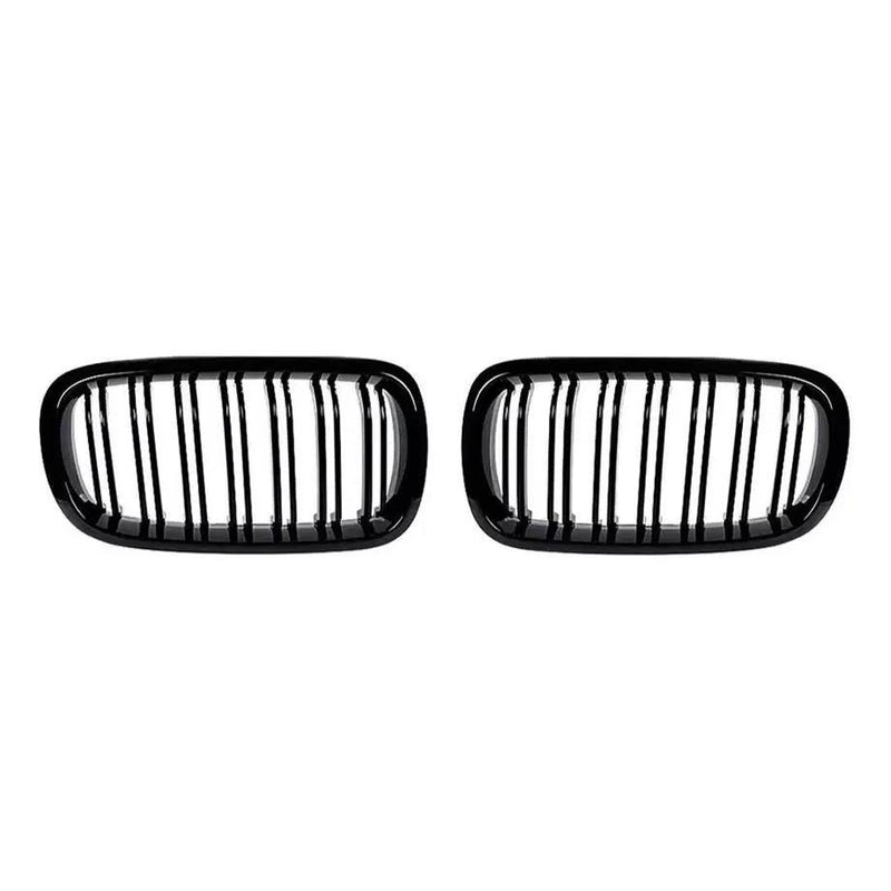 Kidney Grilles for 2014-18 BMW X5/X6 F15/F16 (Gloss Black Dual Slat) - Galaxy Auto CA