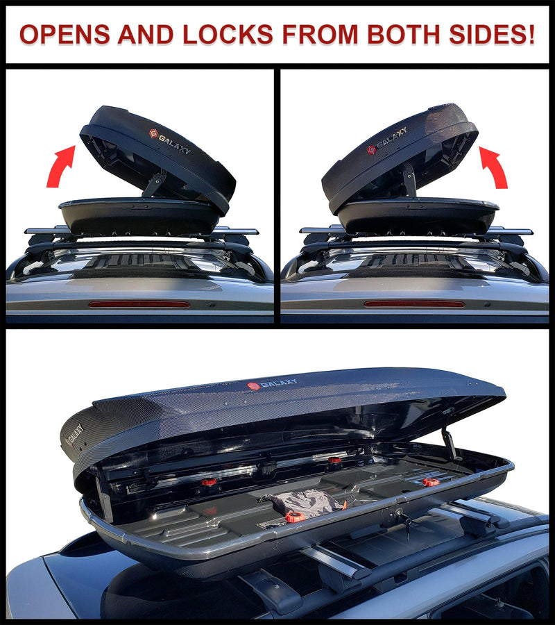 Roof Top Cargo Box - Dual Side Quick Open - Galaxy Auto CA