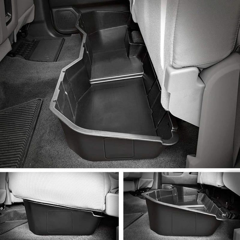 Under Seat Storage Box for 2014-18 Chevy Silverado/GMC Sierra 1500 and 2015-19 Silverado/Sierra 2500/3500 Crew Cab - Galaxy Auto CA