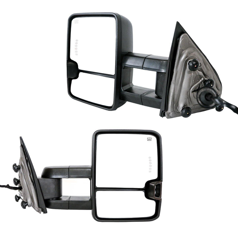 Towing Mirrors for 2003-06 Chevy Silverado/GMC Sierra (Black with Smoked Signals) - Galaxy Auto CA