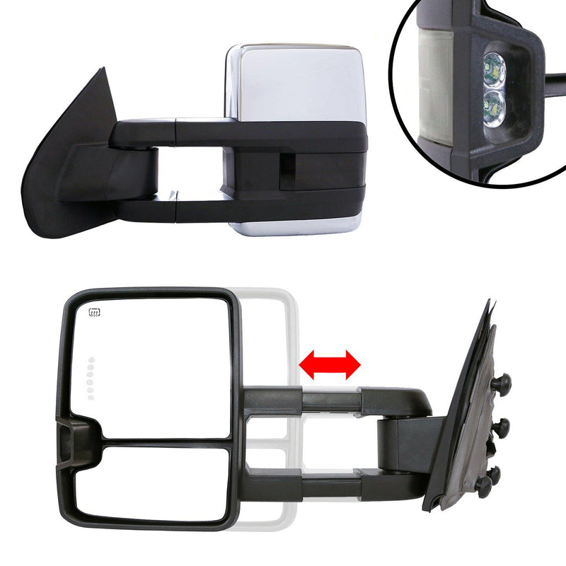 Towing Mirrors for 2014-18 Chevy Silverado/GMC Sierra 1500 & 2015-19 Silverado/Sierra 2500/3500