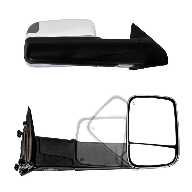 Power Folding Towing Mirrors for 2010-18 Dodge Ram & 2019-23 Ram 1500 Classic/Warlock