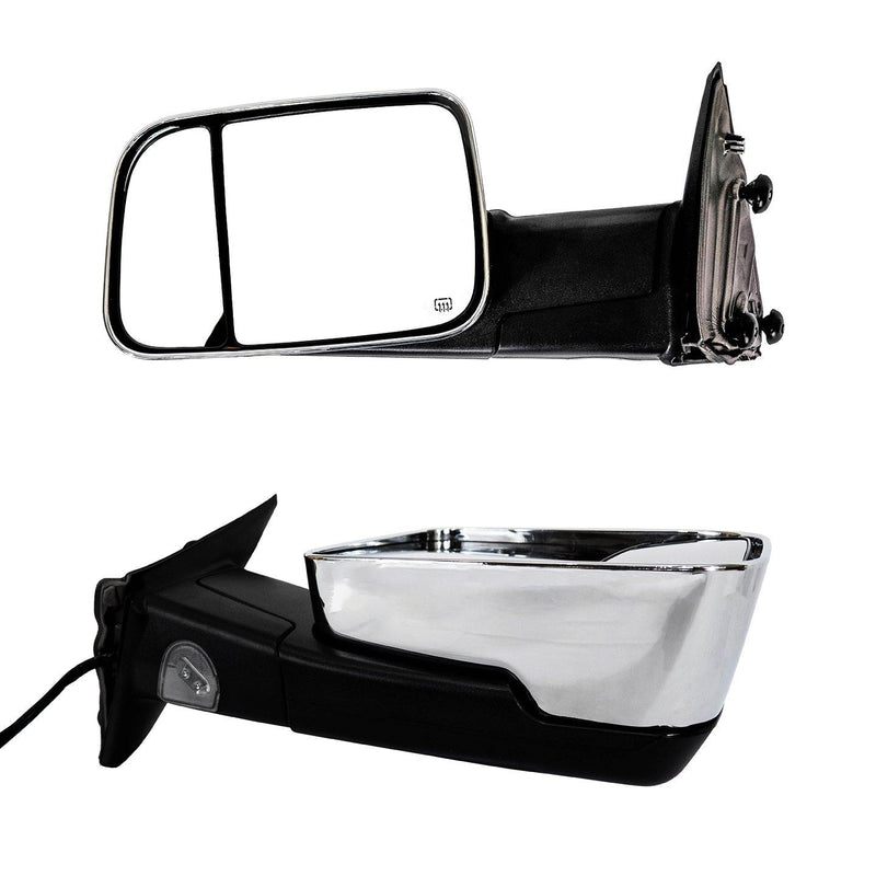 Power Folding Towing Mirrors for 2010-18 Dodge Ram & 2019-23 Ram 1500 Classic/Warlock