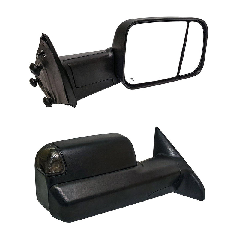 Power Folding Towing Mirrors for 2010-18 Dodge Ram & 2019-23 Ram 1500 Classic/Warlock